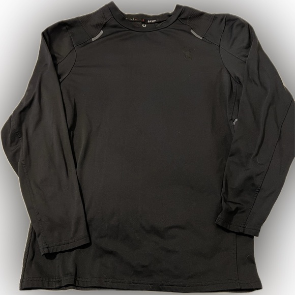 SPYDER NWOT! MEN’S ESSENTIAL BASE LAYER MOISTURE WICKING BLACK PROWEB - Picture 1 of 9